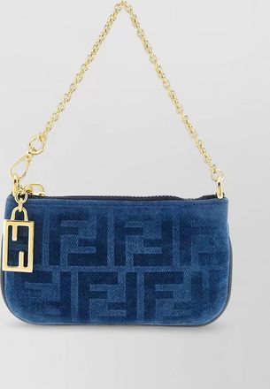 Fendi chain strap clutch bag gold tone hardware