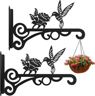OEM Soporte De Pared Para Cestas Colgantes, 2 Ganchos Para Plantas, Ganchos De Hierro Para Plantas, Macetas, Decoraci&oacute;n De Jard&iacute;n Y Balc&oacute;n (negro)