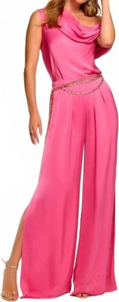 Ramy Brook Jolie Wide Leg Pants In Pink Garnet