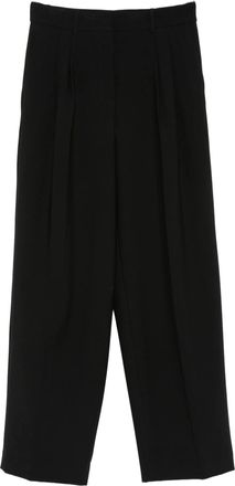 Calvin Klein Black Wide-Leg Pleated Pants