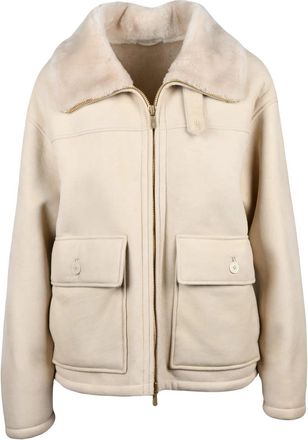 Eleventy Lambskin Suede Coat with Fur Lining and Flap Pockets