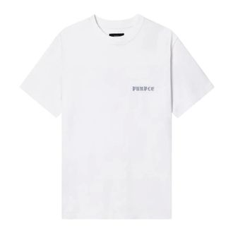 Purple T-Shirts, male, White, M, Cotton T-shirt with Logo Print