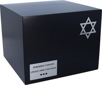 OEM Urna De Cremaci&oacute;n De Madera Negra Con Estrella De David Urna De Cremaci&oacute;n De Madera Negra Con Estrella De David