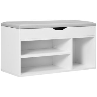 HOMCOM Homcom - Armario Zapatero Organizador Con Asiento Carga Max 120kg 80x30x43cm
