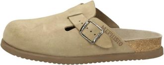 Mephisto Su&egrave;de Platte Sandalen - Heren - Slip ons - Beige - 43 EU - Su&egrave;de - Schoenen