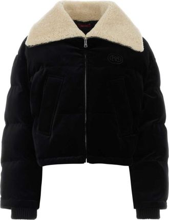 Gucci Black Velvet Puffer Bomber Jacket