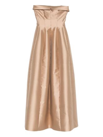 Alberta Ferretti strapless gown - women - Fabric - 38 - Neutrals