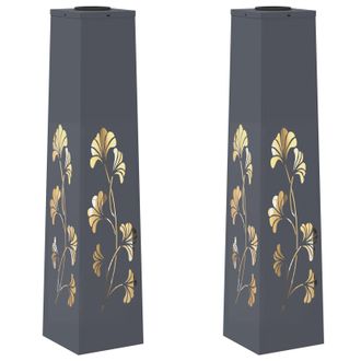 vidaXL Luz De Camino Led Solar 2 Pcs Antracita Acero Laminado En Fr&iacute;o Vidaxl