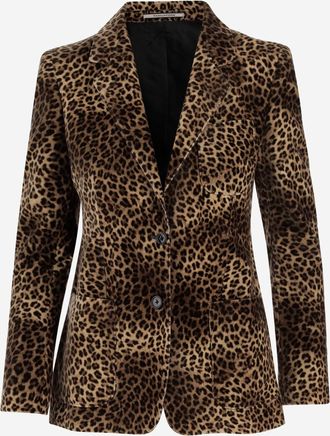 Tagliatore Cupro Jacket met leopadrata -patroon