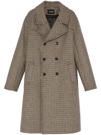 Yves Salomon Jas met pied-de-poule print - Beige
