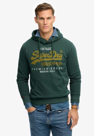 Superdry Kapuzensweatshirt SUPERDRY VL DUO CLASSIC HOOD, Herren, Gr. M, enamel gr&uuml;n, angeraute Sweatware, Obermaterial: 80% Baumwolle, 20% Polyester, bedruckt,