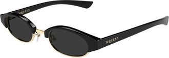 Alexander McQueen Am 0534S Zonnebril - unisex - Zonnebrillen - Zwart - 48 MM - Nylon - Accessoires