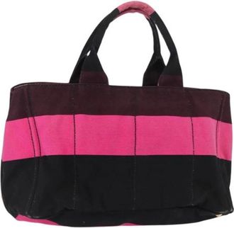 Prada Pre-owned Tote Bags, female, Pink, Size: ONE SIZE Pre-owned Canvas Tote Bag