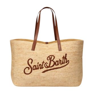 MC2 Saint Barth Tote Bags, female, Yellow, Size: ONE SIZE Raffia City Shoulder Bag