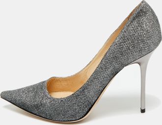 Jimmy Choo London Silver Glitter Romy Pumps