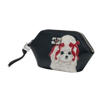 Ganni Womens Coin Purse Black Lambskin