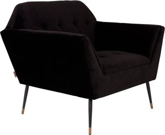 Dutchbone Sillón de terciopelo negro Kate