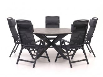 Forza Furniture + 15% kassakorting | Forza Capri/Fidenza &oslash;149cm dining tuinset 6-delig verstelbaar