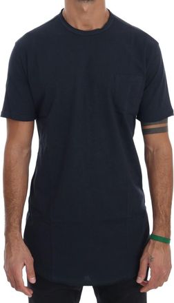 Daniele Alessandrini Mens Crew Neck Tshirt Tsh1323 - Dark Blue Cotton - Size Small