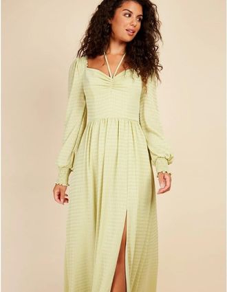 Little Mistress Womens Sweetheart Neck Maxi A-Line Dress - Green - Size: 10