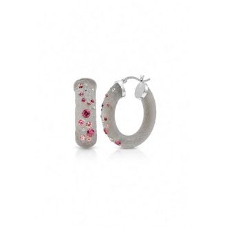 Gold & Honey Womens Small Oval Confetti Hoop Earrings In Grey