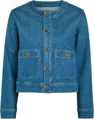 Mother The Stashed Picky Stretch-denim Jacket - Blue - S (UK8-10 / S)