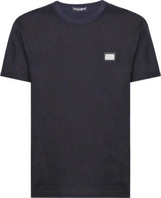 Dolce & Gabbana Casual Katoenen T-shirt - Heren - T-shirts - Blauw - S - Katoen - Tops
