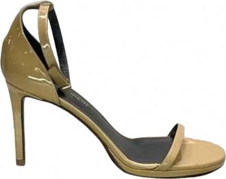 Stuart Weitzman Womens Jane High Heel Ankle Strap Sandals In Nude Beige