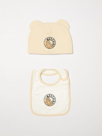 Moschino Set cappellino in cotone e bavaglino Teddy