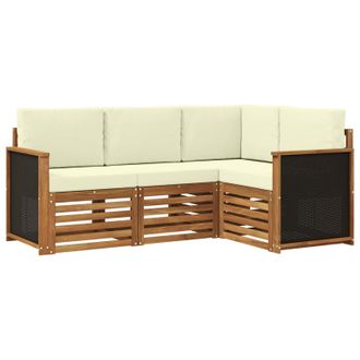 vidaXL Juegos De Sof&aacute;s Con Coj&iacute;n 4 Pcs Madera De Acacia S&oacute;lida Vidaxl