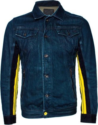 Diesel Blue denim jacket with yellow stripes