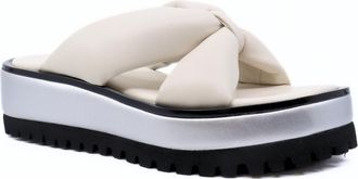 All Black Geisha Womens Platform Sandals In Ivory/silver