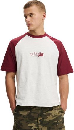 Cotton On Mens Cropped Fit Graphic T-Shirt in White Marle Burgundy East at Nordstrom, Size Xx-Large