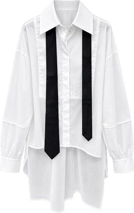 Elisabetta Franchi Camicia Lunga Asimmetrica - - Blouses & Shirts - Donna - Bianco - L