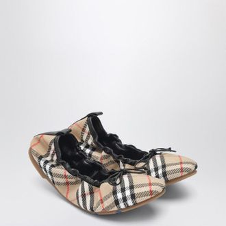Burberry Fawn Check Ballet Flats Beige