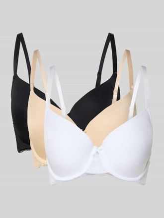 Dorina T-Shirt-BH mit Zierschleife im 3er-Pack in Weiss, Gr&ouml;&szlig;e 75E