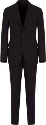 Emporio Armani Stretch Wool Jacket - Heren - Business pakken - Zwart - 4XL - Wol - Kostuums