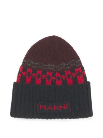 Marni Hat Knit Wool Clzc0187q0.Ufh101 J2r92 Wine