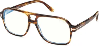 Tom Ford Glasses, unisex, Brown, Size: 58 MM Navigator Blue Block Opticals
