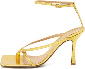 Bottega Veneta Sandali in pelle con cinturino alla caviglia - Oro