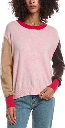 Brodie Color Block Crewneck Cashmere Sweater
