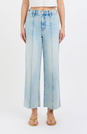 Daze Pleaser High Waist Raw Hem Crop Jeans in Lovley at Nordstrom, Size 30