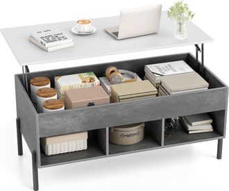 Costway Lift Top Coffee Table Central Table w/Lifting Tabletop-Grey