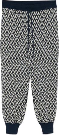 Valentino Jacquard Trainingsbroek - Dames - Sweatpants - Blauw - S - Wol - Broeken
