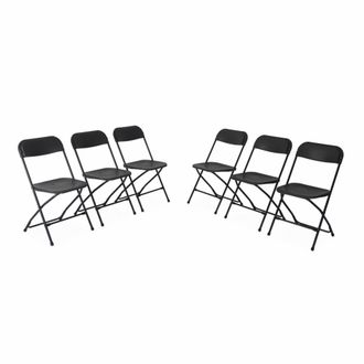 Sweeek Sillas plegables para eventos, set de 6, gris oscuro