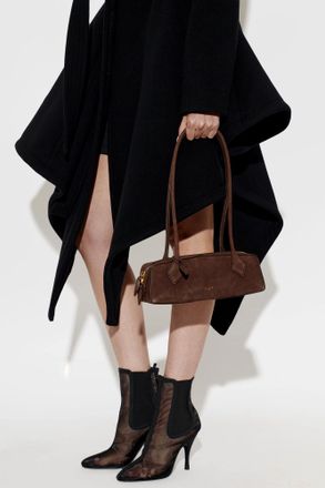 Alaia Suede Bag Teckel Small, Womens, Brown