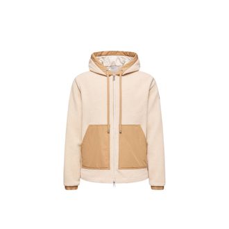 Moncler Moncler Teddy Zip-up Hoodie, Men, Beige, Size: Xl