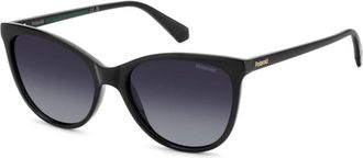 Polaroid Zwart/Grijs Getinte Zonnebril - Dames - Zonnebrillen - Zwart - 55 MM - Accessoires