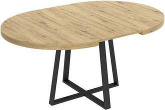 OEM Mesa De Comedor Redonda Extensible Con Patas Met&aacute;licas Nordic 77x110-158 Cm - Duna
