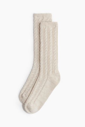 H&M Socken mit Zopfmuster - Beige